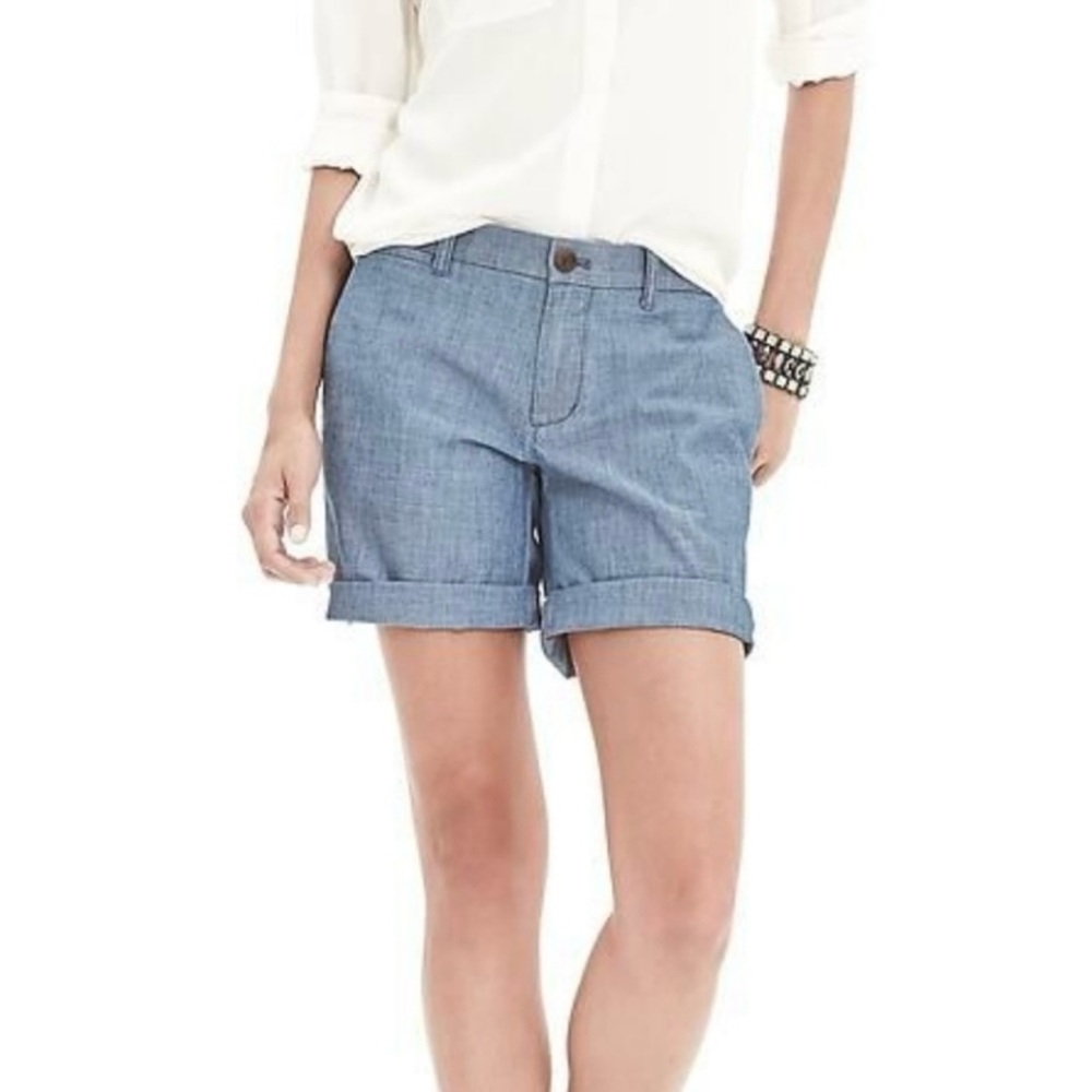 GAP Girlfriend High-Waist Chambray Shorts NWT